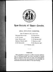 Cover of: Curriculum of the Law School, Osgoode Hall, Toronto by Osgoode Hall Law School., Osgoode Hall Law School.