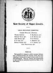 Cover of: Curriculum of the Law School, Osgoode Hall, Toronto | Osgoode Hall Law School.