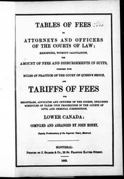 Tables of fees to attorneys and officers of the courts of law by John Honey