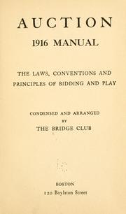 Auction, 1916 manual by Bridge club, Boston