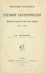 Cover of: Histoire politique de l'Europe contemporaine. by Charles Seignobos