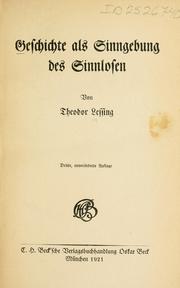 Cover of: Geschichte als Sinngebung des Sinnlosen