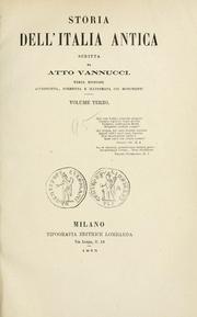 Cover of: Storia dell'Italia antica by Atto Vannucci