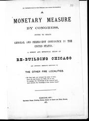 Cover of: A Monetary measure by Congress fitted to create general and permanent confidence in the United States | 