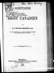 Cover of: Histoire de droit canadien