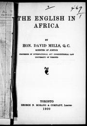 The English in Africa by Mills, David