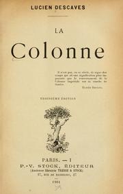 Cover of: La colonne. by Descaves, Lucien