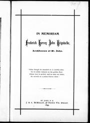 Cover of: In memoriam, Frederick Hervey John Brigstocke, Archdeacon of St. John