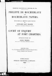 Cover of: Philippe de Rocheblave and Rocheblave papers: historical sketch and notes by Edward Gay Mason.