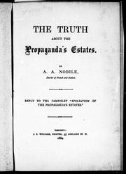 Cover of: The truth about the Propaganda's estates