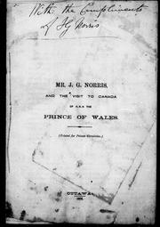 Mr. J.G. Norris, and the visit to Canada of H.R.H. the Prince of Wales