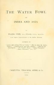 Cover of: water fowl of India and Asia