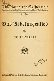 Cover of: Das Nibelungenlied by Josef Körner