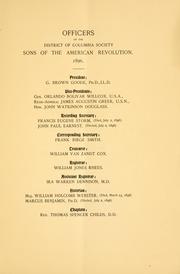 Cover of: Constitution by Sons of the American revolution. District of Columbia society.