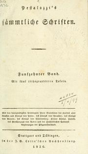 Cover of: Sämmtliche Schriften. by Johann Heinrich Pestalozzi