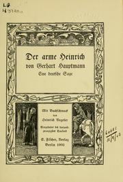 Cover of: Der arme Heinrich by Gerhart Hauptmann