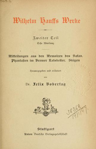 Werke by Wilhelm Hauff
