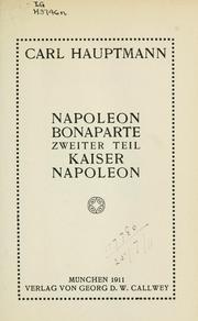 Cover of: Napoleon Bonaparte.