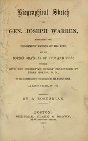 Cover of: Biographical sketch of Gen. Joseph Warren