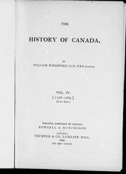 Cover of: The history of Canada by by William Kingsford.