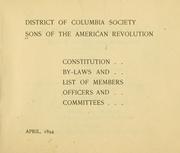 Cover of: Constitution, by-laws and list of members, officers and committees.: April, 1894.