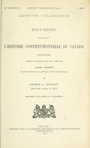 Cover of: Documents concernant l'histoire constitutionnelle du Canada, 1759-1791