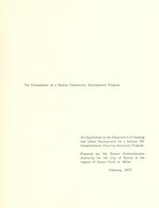 Cover of: An application to the department of housing and urban development for a comprehensive planning assistance grant: the formulation of a Boston community development program. by Boston Redevelopment Authority