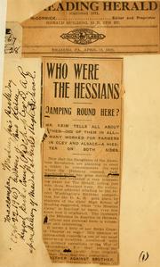 Who were the Hessians camping round here? by Jane A. Sumner Owen Kevin