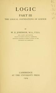 Cover of: Logic by William Ernest Johnson