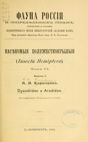 Cover of: Dysodiidae i Aradidae by A. N. Kirichenko