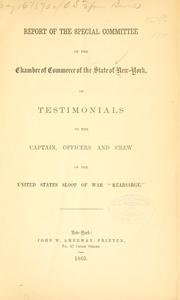 Cover of: Report of the special committee on the Chamber of commerce of the state of New-York