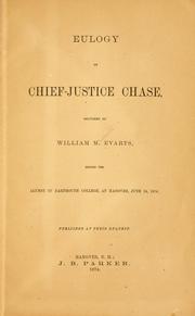 Cover of: Eulogy on Chief-Justice Chase