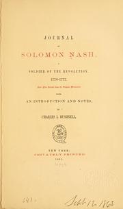 Cover of: Journal of Solomon Nash by Solomon Nash