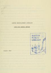 Cover of: Annual report. by Boston Redevelopment Authority