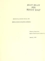 Mission hill/Harvard medical area: status of major development proposals by Boston Redevelopment Authority