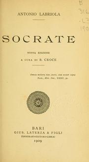 Cover of: Socrate by Antonio Labriola