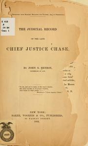 Cover of: judicial record of the late Chief Justice Chase.