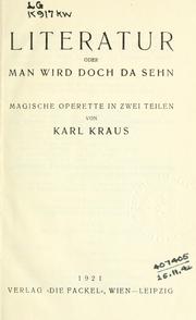 Cover of: Literatur by Karl Kraus