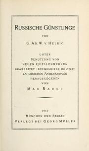 Cover of: Russische Günstlinge. by Georg Adolf Wilhelm von Helbig