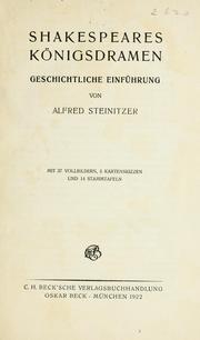 Cover of: Shakespeares Königsdramen, geschichtliche Einführung