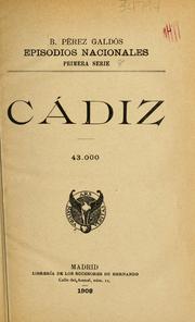 Cover of: Cádiz by Benito Pérez Galdós