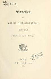 Cover of: Novellen. by Conrad Ferdinand Meyer