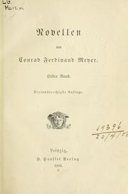 Cover of: Novellen. by Conrad Ferdinand Meyer