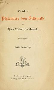 Cover of: Gesichte Philanders von Sittenwald by Hans Michel Moscherosch