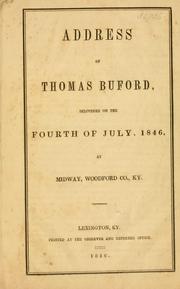 Address of Thomas Buford by Thomas Buford