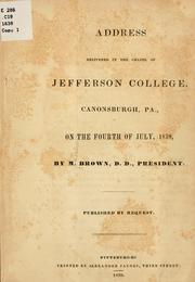 Cover of: Address delivered in the chapel of Jefferson college