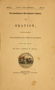 The contributions of New England to America by Henry Warren Rugg