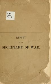 Cover of: Report of the secretary of war