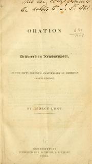 Cover of: Oration delivered in Newburyport, on the fifty-seventh anniversary of American independence.