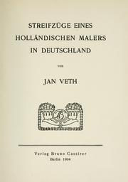 Cover of: Streifzüge eines holländischen Malers in Deutschland.